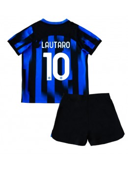 Inter Milan Lautaro Martinez #10 Replika Hemmakläder Barn 2023-24 Kortärmad (+ byxor)